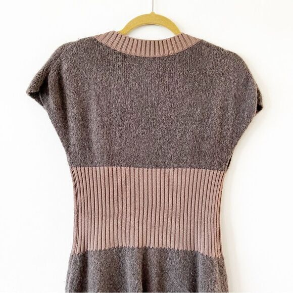 Oblique Italy Bodycon Sweater Tunic Mini Dress Size 2 Alpaca Blend Zip Front - Picture 8 of 9